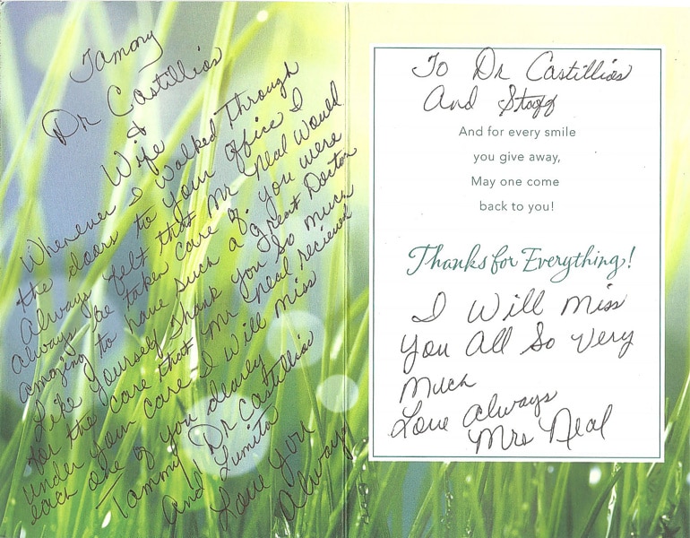 A card with a grass background A card representing a pleasant patient experience with our hematology and ontology clinic