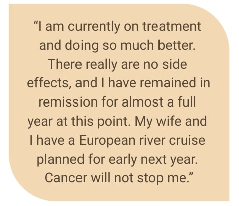 Quote from Ed Evon about how he is living his life with prostate cancer