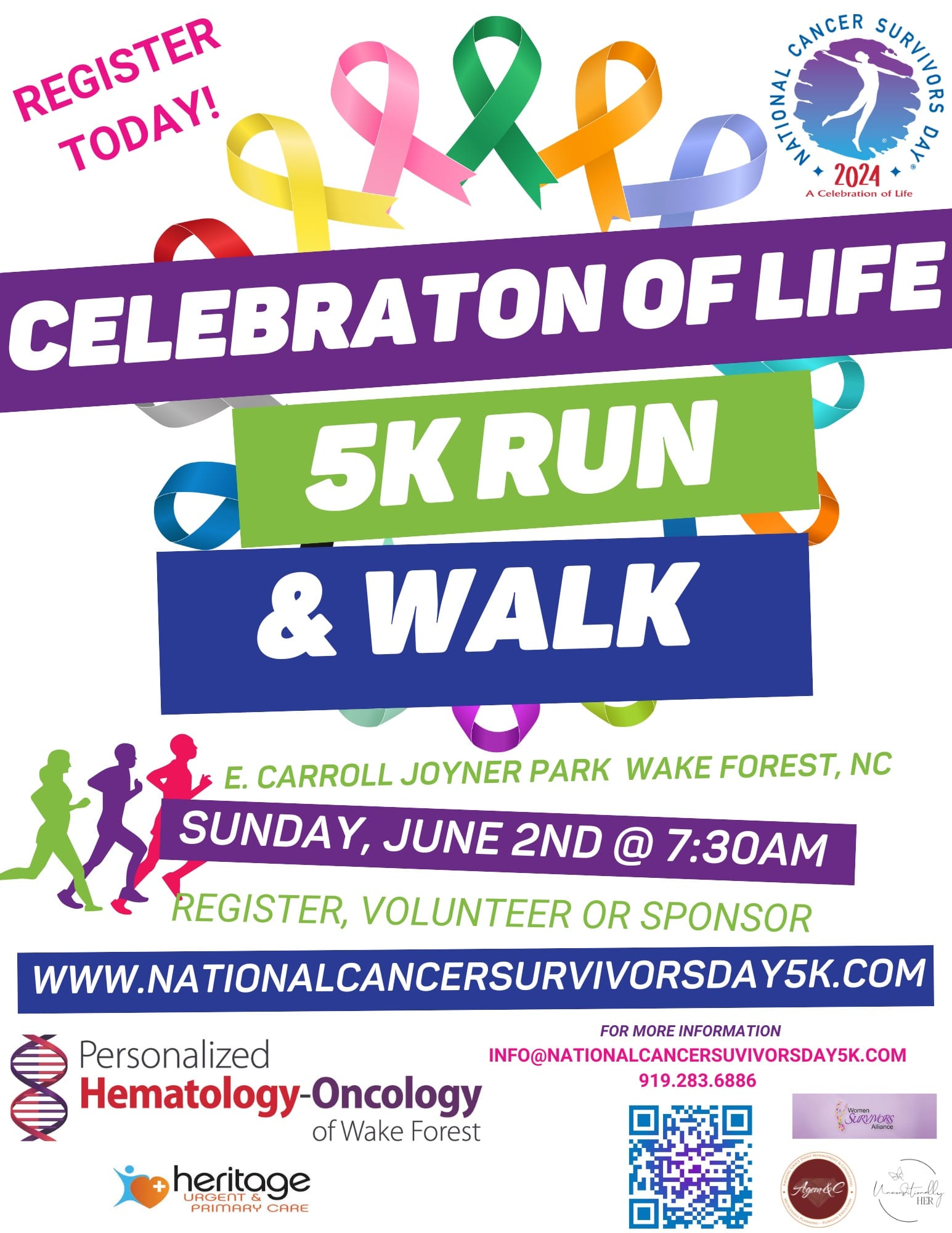 Cancer Survivors 5K Walk/Run | June 2, 2024 | Wake Forest, NC